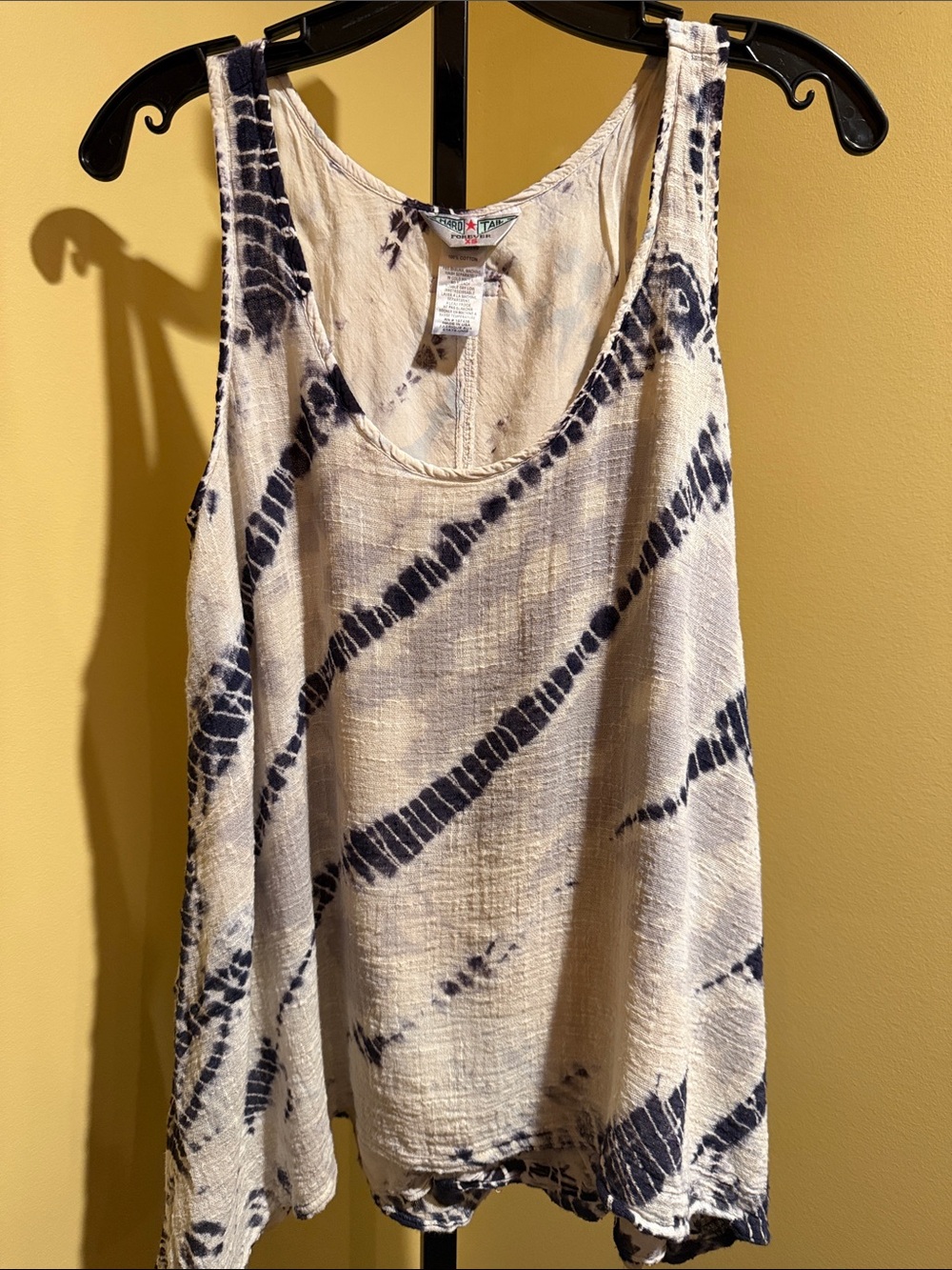 Hard Tail Navy and White Tie-Dye Scoop Tank